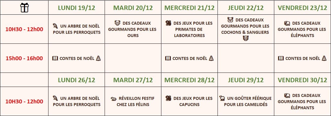 Zoo, refuge, vacances, Noel, cadeaux, activités enfants, La Tanière, Chartres, Centre Val de Loir, animaux sauvages, sortie en famille