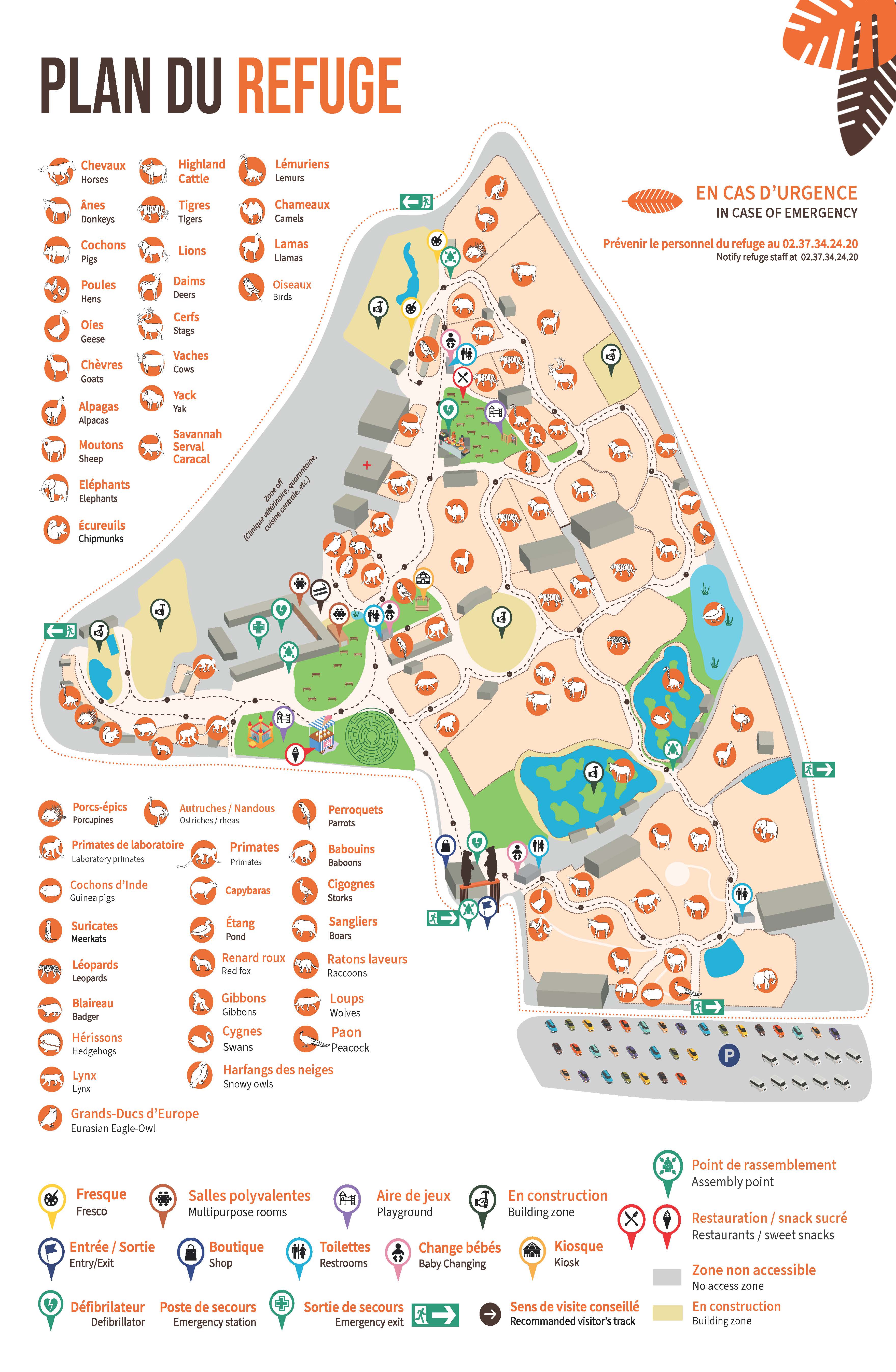 Plan du parc — Refuge La Taniere